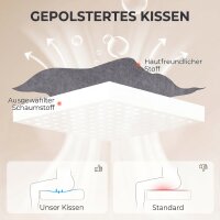 Ergonomischer Massage-Bürostuhl mit 4 Knetpunkten, Chefsessel mit hoher Butterfly-Rückenlehne, breitem Sitz, Grau