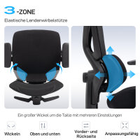 Ergonomischer Bürostuhl mit Rollen, Netzstoff,...