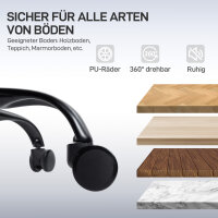 Ergonomischer Bürostuhl mit Rollen, Netzstoff, Lendenstütze, Computerstuhl mit Armlehnen, verstellbare Kopfstütze