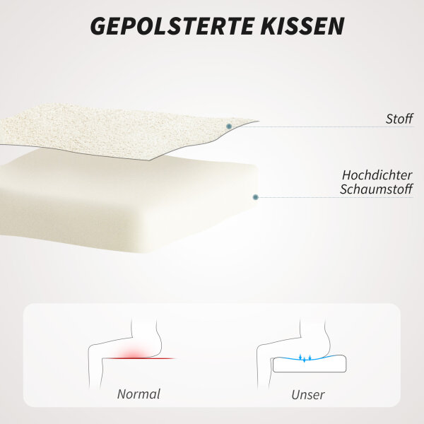 Bürostuhl mit Stoffbezug in Schneeflanelloptik, Schminkstuhl mit gewölbter Rückenlehne, für Schlafzimmer, Beige