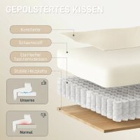 Ergonomischer Bürostuhl mit Fußstütze, Kunstleder-Bezug, rollbar, drehbar, Metall, Beige+Schwarz