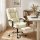 Ergonomischer Bürostuhl mit Fußstütze, Kunstleder-Bezug, rollbar, drehbar, Metall, Beige+Schwarz