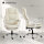 Bürostuhl mit Liegefunktion, Schreibtischstuhl, höhenverstellbar Drehstuhl mit Fußstütze, 64 x 73 x 120 cm, Beige