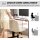 Homeoffice Stuhl höhenverstellbar Drehstuhl mit Leinenoptik Schneidersitz-Stuhl bis 120 kg belastbar, Cremeweiß