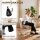 Homeoffice Stuhl Höhenverstellbar Schreibtischstuhl mit Chenille-Optik, Schminkstuhl mit Wippfunktion Creme