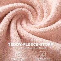 Drehbarer Bürostuhl aus Teddyfleece, höhenverstellbar, mit Rollen, Komfortschaum, Rosa