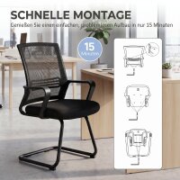 2er-Set ergonomische Schreibtischstühle ohne Rollen,...