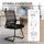 2er-Set ergonomische Schreibtischstühle ohne Rollen, gepolsterte Konferenzstühle mit Kufengestell für Wartezimmer und Empfang, Schwarz