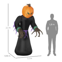 210 cm Aufblasbar Kürbisgeist, Halloween Horror Deko...