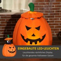 Selbstaufblasende Halloweendekoration Halloweenkürbis, inkl LED´s Outdoor Wettebeständig,  76 x 64 x 115cm, Orange