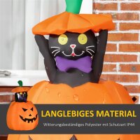 Selbstaufblasende Halloweendekoration Halloweenkürbis, inkl LED´s Outdoor Wettebeständig,  76 x 64 x 115cm, Orange