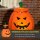 Selbstaufblasende Halloweendekoration Halloweenkürbis, inkl LED´s Outdoor Wettebeständig,  76 x 64 x 115cm, Orange