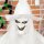 189 cm Weiße Hexe mit Kürbiskopf, lebensgroße Halloween-Außendekoration