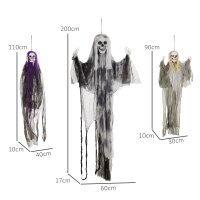 Hängende Skelett-Geister, 3er Set, Halloweendeko,...