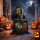 Animierte Halloween-Tischhexe mit Lachsound, leuchtenden Augen und Sound-/Touch-Aktivierung