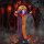 167 cm lebensgroße animierte Halloween-Clown-Deko mit Sound- & Berührungsaktivierung