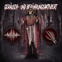 Animierter Sensenmann, 170 cm, lebensgroße Halloween-Animatronic mit beweglichen Händen/Kopf, leuchtenden Augen und Gruselsound