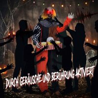 Animierter Halloween-Popcorn-Clown mit hochschnellendem...