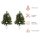2-er Set Weihnachtsbäume, Künstlicher Mini-Christbaum mit LED-Lichtern, Kunststoff, Metall, Ø33 x 75 cm, Grün
