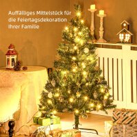 Weihnachtsbaum Christbaum Kunsttanne, 1,2m, LEDs, inkl. Stern, 75 cm x 75 cm x 120 cm, Grün