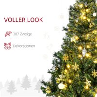 Weihnachtsbaum Christbaum Kunsttanne, 1,2m, LEDs, inkl. Stern, 75 cm x 75 cm x 120 cm, Grün