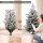 Mini 90 cm Weihnachtsbaum mit 296 Zweigspitzen Schnee-Effekt Topf, Mini-Tischbaum für Zuhause Büro, Weiß