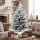 Mini 90 cm Weihnachtsbaum mit 296 Zweigspitzen Schnee-Effekt Topf, Mini-Tischbaum für Zuhause Büro, Weiß