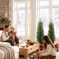 2er-Set künstliche Weihnachtsbäume, 120 cm, Tanne für den Eingangsbereich mit 170 Zweigspitzen, Pflanztopf-Basis, grün