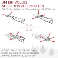 Künstlicher Weihnachtsbaum 180 cm künstlich Tannenbaum mit 1000 Spitzen Christbaum Weihnachtsdeko inkl. Metallständer für drinnen