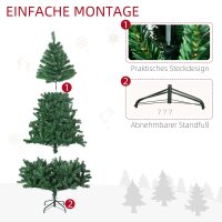 Künstlicher Weihnachtsbaum 180 cm künstlich Tannenbaum mit 1000 Spitzen Christbaum Weihnachtsdeko inkl. Metallständer für drinnen