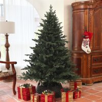180 cm Künstlicher Weihnachtsbaum im Fichtendesign mit 1696 Zweigspitzen und klappbarem Stahlfuß, Christbaum für Zuhause oder Büro, Grün