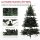 180 cm Künstlicher Weihnachtsbaum im Fichtendesign mit 1696 Zweigspitzen und klappbarem Stahlfuß, Christbaum für Zuhause oder Büro, Grün