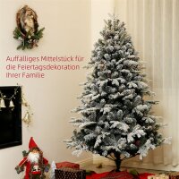 Künstlicher Weihnachtsbaum, 180 cm, LED-Lichter, schneebedeckt, flammenhemmend, Metall