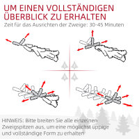 Künstlicher Weihnachtsbaum, 180 cm, LED-Lichter, schneebedeckt, flammenhemmend, Metall
