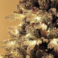 Künstlicher Weihnachtsbaum, 180 cm, LED-Lichter, schneebedeckt, flammenhemmend, Metall