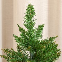 Mini Weihnachtsbaum mit künstlichem Schnee, 60 cm hoch, mit Zementständer, Mehrfarbig