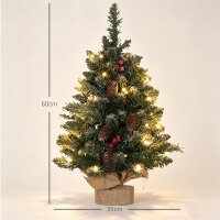 Weihnachtsbaum mit LED-Beleuchtung, 60 cm, Tannenzapfen...