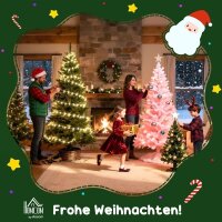 Mini Künstlicher Weihnachtsbaum 60 cm Tannenbaum künstlich mit Schnee, 72 Spitzen 6 Tannenzapfen Zementbasis