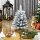 Mini Künstlicher Weihnachtsbaum 60 cm Tannenbaum künstlich mit Schnee, 72 Spitzen 6 Tannenzapfen Zementbasis