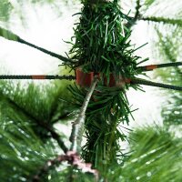 Künstlicher Weihnachtsbaum 210 cm Haken-Weihnachtsbaum mit 505 Spitzen mit silbernen Akzenten Christbaum Weihnachtsdeko inkl. Metallständer für drinnen