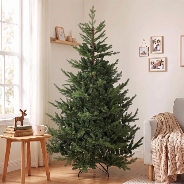 Weihnachtsbaum, Kunsttanne, realistisches Aussehen, schneller Aufbau, Kunststoff, Grün, 140 x 140 x 210cm