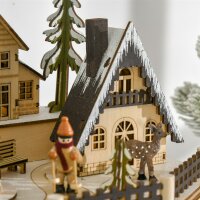 Adventskalender Adventskalenderbox Weihnachtsdekoration, LED-Lichter, 24 Schubladen, Natur