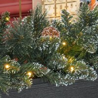 1,8 m künstliche Weihnachtsgirlande mit Lichterkette Blumendekoration Grün