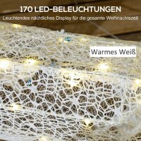 LED-Weihnachtsdekoration, leuchtendes Rentier und Schlitten, 170 Lichter, 50 x 29 x 42 cm