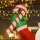 Aufblasbar Weihnachtsdeko, 2,4 m Weihnachtsmann mit LED-Beleuchtung, Zuckerstange für Innen- und Außenbereich