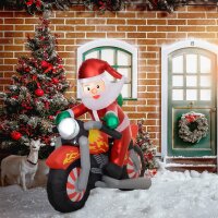 Weihnachtsmann auf Motorrad, Gartendeko, LEDs,...