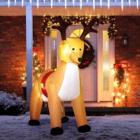 Aufblasbares Rentier, 1,8 m, LED-Lichter, Zubehör,...
