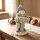 Weihnachtsdeko Schneemann-Figur, beleuchtete Weihnachtsstatue aus MGO mit Welcome-Schild, LEDs und Tages-Timer