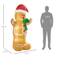 Aufblasbare Weihnachtsdeko 1,83 m Lebkuchenmann mit...