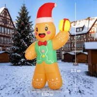 Aufblasbarer Weihnachts-Lebkuchenmann, 250 cm, mit...